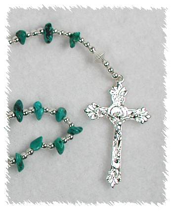 Navajo Sterling Silver and Turquoise Rosary