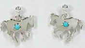 Navajo Sterling Silver horse earrings