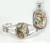 Sterling Silver Native American Turquoise Pendant and bracelet