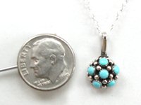 Navajo  Sterling Silver turquoise Turquoise Cluster pendant and earrings