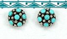 Navajo Sterling Silver turquoise bow tie bear pendant and earrings