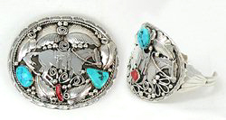 Navajo horse bracelet and buckle set
