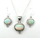 Navajo Opal and Sterling Silver Earrings