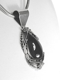 Native American Navajo Indian Onyx pendant and earrings set