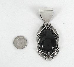 Native American Navajo Indian Onyx pendant and earrings set