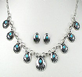 Navajo Bearpaw Pendant Necklace