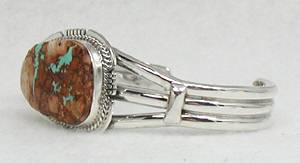 Tuquoise Mountain Bracelet and Pendant set made by Native American Indians, Sterling Silver