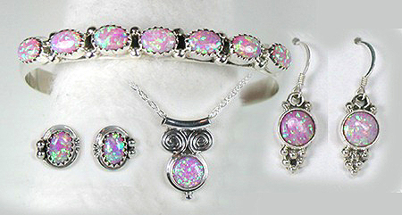 Native American Navajo Opal bracelet, pendant, earrings set