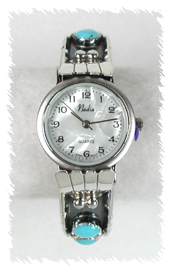 Hand made Native American Indian Jewelry; Navajo Sterling Silver Watch