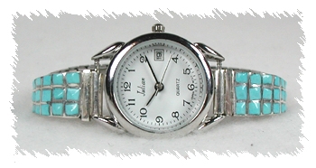 Hand made Native American Indian Jewelry; Navajo Sterling Silver Watch