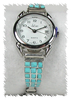 Hand made Native American Indian Jewelry; Navajo Sterling Silver Watch