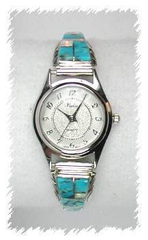 Hand made Native American Indian Jewelry; Navajo Sterling Silver Watch