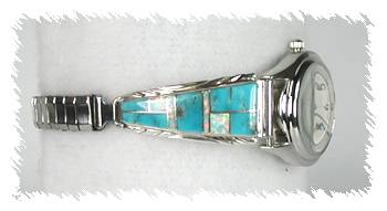 Hand made Native American Indian Jewelry; Navajo Sterling Silver Watch
