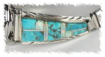 Hand made Native American Indian Jewelry; Navajo Sterling Silver Watch