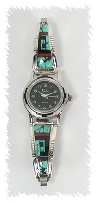 Hand made Native American Indian Jewelry; Navajo Sterling Silver Watch