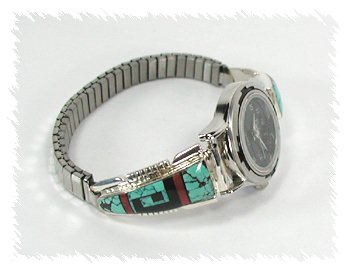 Hand made Native American Indian Jewelry; Navajo Sterling Silver Watch