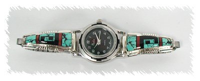 Hand made Native American Indian Jewelry; Navajo Sterling Silver Watch