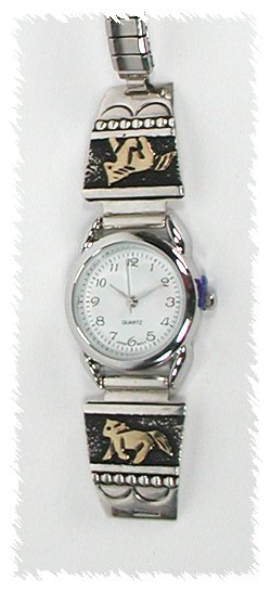 Hand made Native American Indian Jewelry; Navajo Sterling Silver Watch