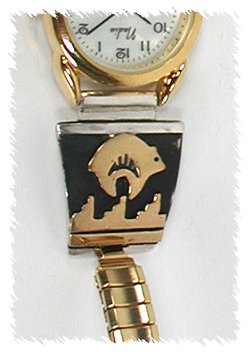 Hand made Native American Indian Jewelry; Navajo Sterling Silver Watch