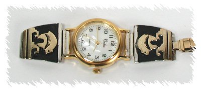 Hand made Native American Indian Jewelry; Navajo Sterling Silver Watch