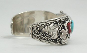 Hand made Native American Indian Jewelry; Zuni Sterling Silver Watch