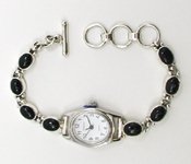 Hand made Native American Indian Jewelry; Navajo Sterling Silver watch  bracelet