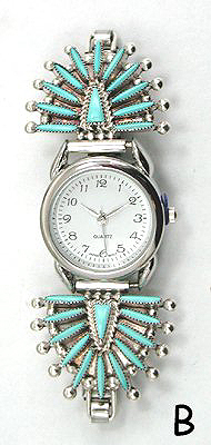 Hand made Native American Indian Jewelry; Zuni Sterling Silver Watch