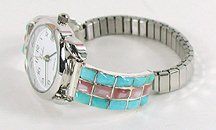 Hand made Native American Indian Jewelry; Navajo Sterling Silver watch bracelet