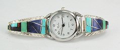 Hand made Native American Indian Jewelry; Navajo Sterling Silver watch bracelet