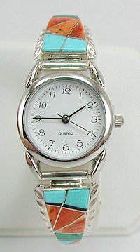 Native American Navajo Indian inlay ladies watch