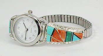 Native American Navajo Indian inlay ladies watch