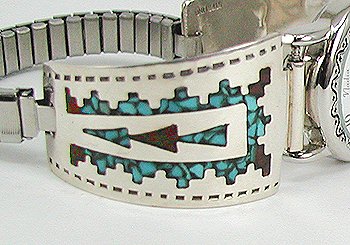 Native American Navajo Indian chip inlay ladies watch