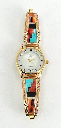 Native American Navajo Indian inlay ladies watch