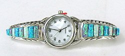 Hand made Native American Indian Jewelry; Navajo Sterling Silver watch bracelet