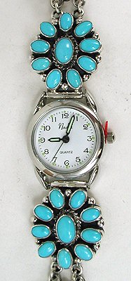 Hand made Native American Indian Jewelry; Navajo Sterling Silver Watch