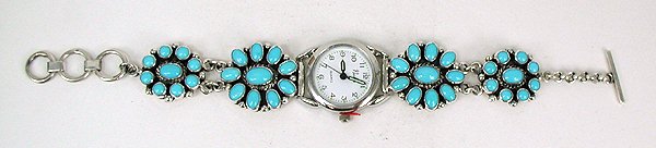 Hand made Native American Indian Jewelry; Navajo Sterling Silver Watch
