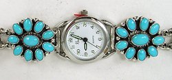 Hand made Native American Indian Jewelry; Navajo Sterling Silver watch bracelet