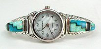 Hand made Native American Indian Jewelry; Navajo Sterling Silver watch bracelet