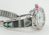 Hand made Native American Indian Jewelry; Navajo Sterling Silver watch bracelet