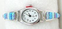 Native American Indian Jewelry; Navajo Sterling Silver opal watch