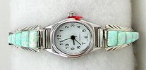 Native American Indian Jewelry; Navajo Sterling Silver opal watch