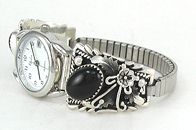 Hand made Native American Indian Jewelry; Navajo Sterling Silver watch bracelet