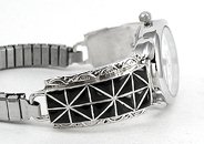 Hand made Native American Indian Jewelry; Navajo Sterling Silver watch bracelet