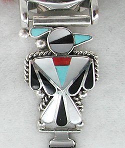 Native American Indian Jewelry; Zuni Sterling Silver Watch 