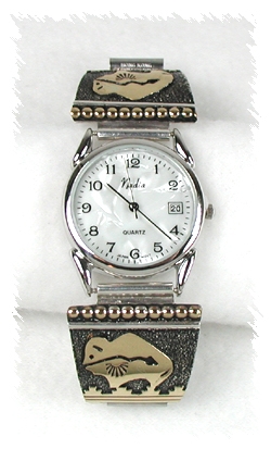 Hand made Native American Indian Jewelry; Navajo Sterling Silver Watch
