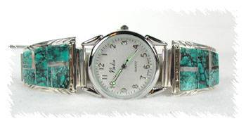 Hand made Native American Indian Jewelry; Navajo Sterling Silver Watch
