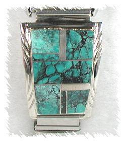Hand made Native American Indian Jewelry; Navajo Sterling Silver Watch