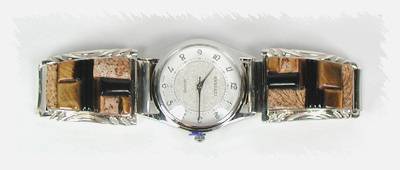 Hand made Native American Indian Jewelry; Navajo Sterling Silver Watch