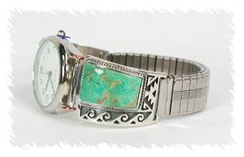 Hand made Native American Indian Jewelry; Navajo Sterling Silver Watch