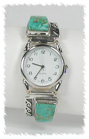Hand made Native American Indian Jewelry; Navajo Sterling Silver Watch